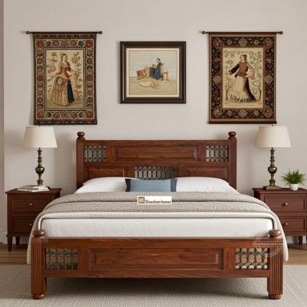 BED IRON JALI - bringing timeless traditional vibes to your bedroom Queen size bed