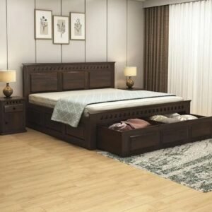 SONA ART & CRAFTS Kuber Sheesham Solid Wood Queen Size Double Bed with Drawer Storage Queen size box bed